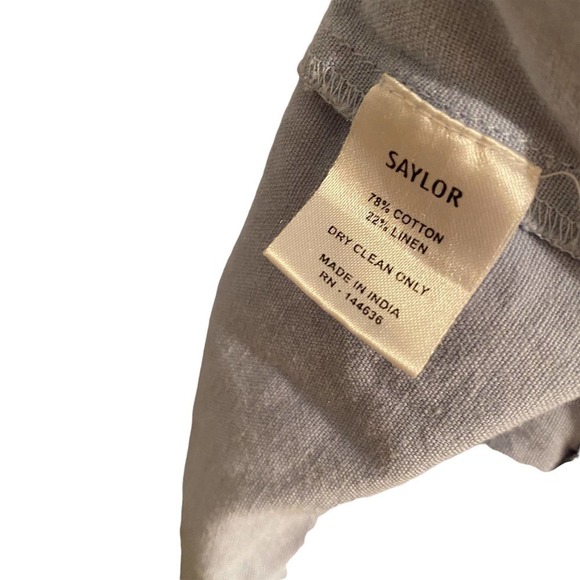 Saylor Yumi Dress Maxi Flutter Sleeve Blue Printed Cotton L - Picture 8 of 9